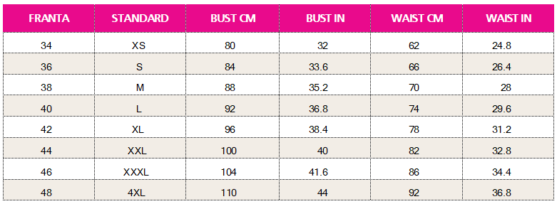 Size chart